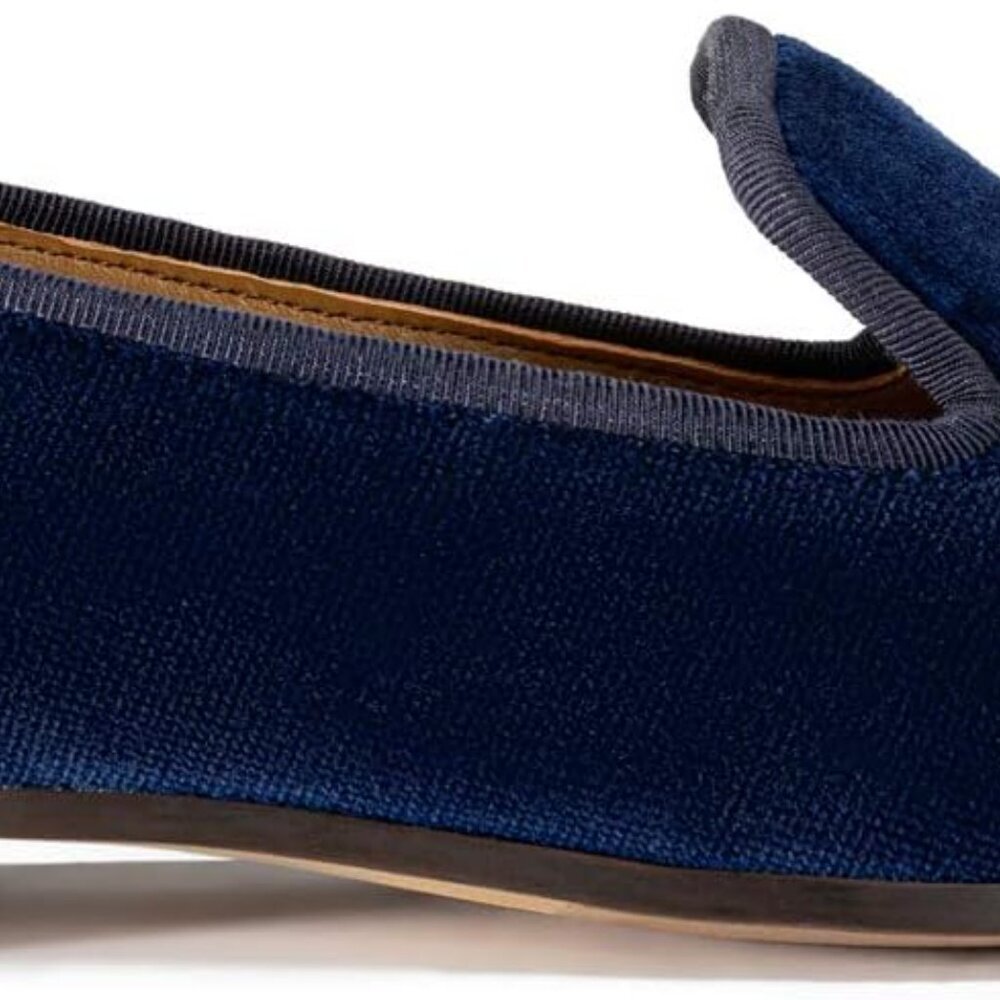 Women's Velvet Loafer Flats Embroidery Rubber Sole Slip-On Casual Dress - Picture 3 of 8